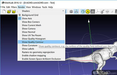 A free processing software system for 3D triangular meshes - Screenshot of MeshLab