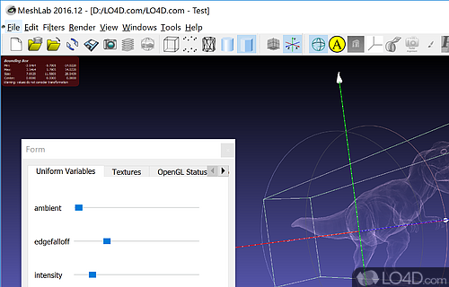 Processing and editing 3D triangular meshes - Screenshot of MeshLab