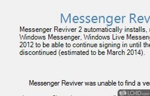 Messenger Reviver Screenshot