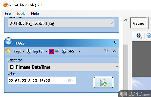 Edit EXIF metadata for images (JPG, PNG) - Screenshot of MetaEditor