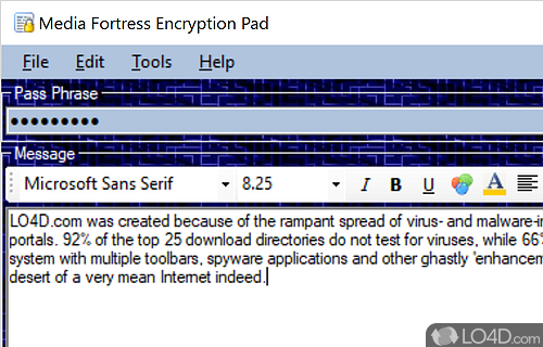 MF Encryption Pad Screenshot