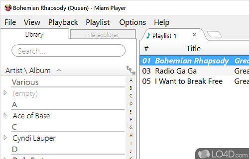 Fast and music player that can listen to audio files - Screenshot of Miam Player