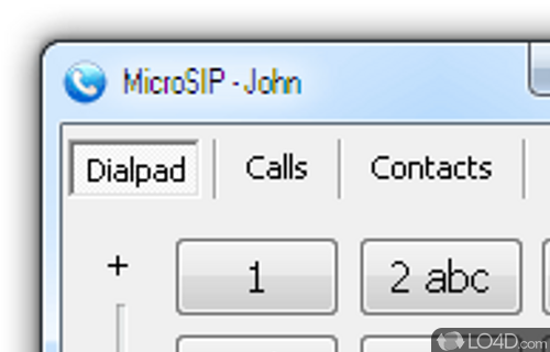 Screenshot of MicroSIP - Practical and app that can add as many contacts as you want and perform VoIP calls or send messages to friends