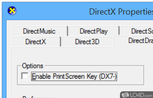 Microsoft DirectX Control Panel Screenshot