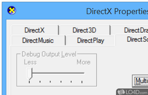 User interface - Screenshot of DirectX Control Panel