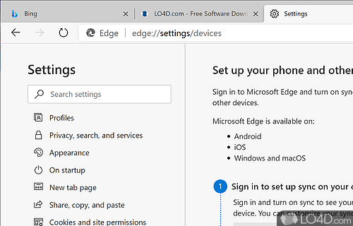 Chromium-based internet browser - Screenshot of Microsoft Edge