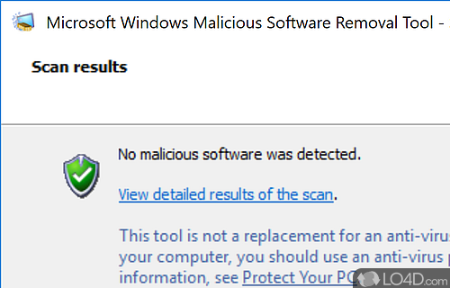 Microsoft Malicious Software Removal Tool Screenshot