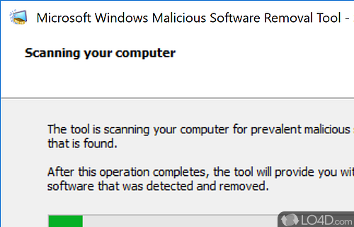 Piece of software that adopts a step-by-step approach for helping you scan computer to identify infiltrated malware - Screenshot of Microsoft Malicious Software Removal Tool