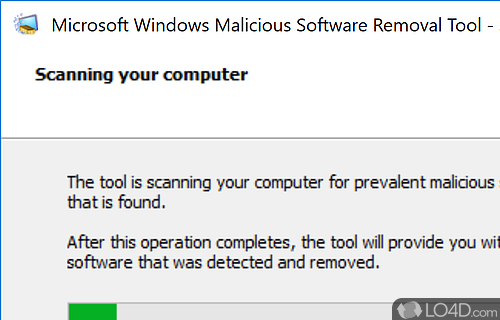 Microsoft Malicious Software Removal Tool Screenshot