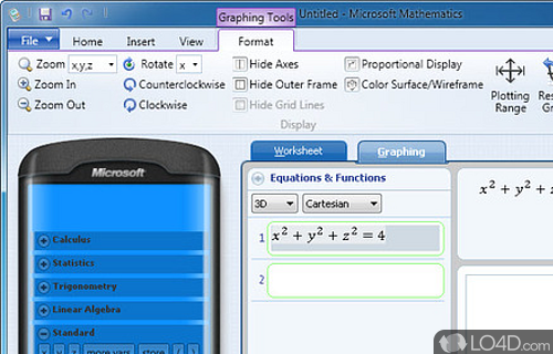 Microsoft Mathematics Screenshot