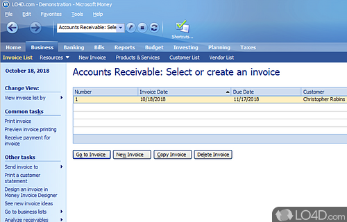 Well-structured GUI - Screenshot of Microsoft Money