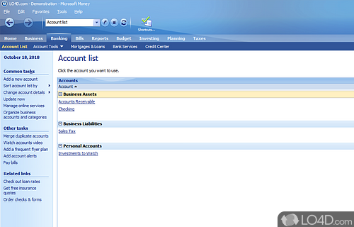 Create your own invoices - Screenshot of Microsoft Money