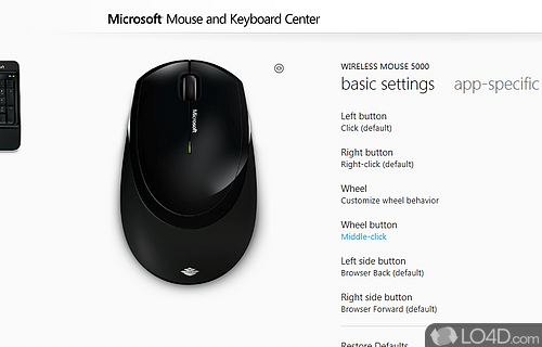 Microsoft Mouse and Keyboard Center Screenshot