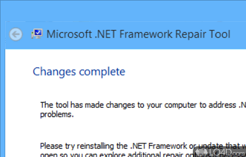 A few simple steps to follow - Screenshot of Microsoft .NET Framework Repair Tool