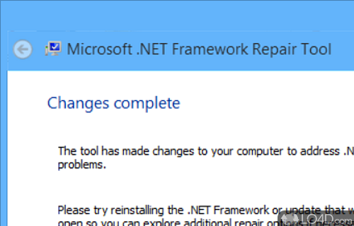 Microsoft NET Framework Repair Tool Screenshot