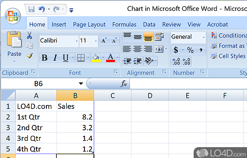 Word - Screenshot of Microsoft Office 2007