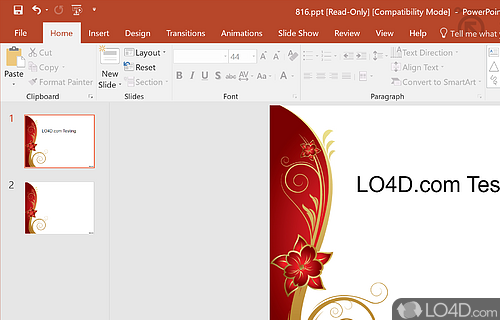 Microsoft PowerPoint - Screenshot of Microsoft Office 2016