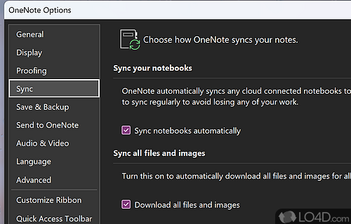 User interface - Screenshot of Microsoft OneNote