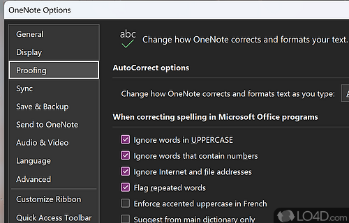 Quality - Screenshot of Microsoft OneNote