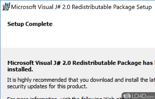 Microsoft Visual J# Redistributable Package screenshot