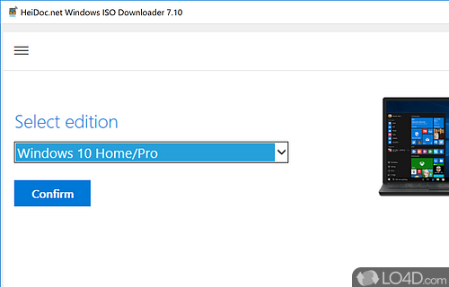 No installation needed - Screenshot of Windows ISO Downloader Tool