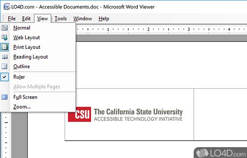 View or print any Microsoft Word document - Screenshot of Microsoft Word Viewer