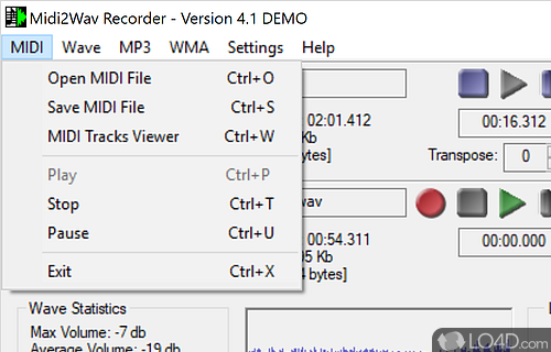 Midi2Wav Recorder screenshot