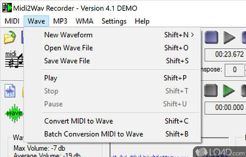 Midi2Wav Recorder Screenshot