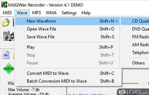 Midi2Wav Recorder screenshot