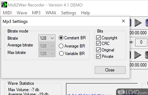 Midi2Wav Recorder screenshot