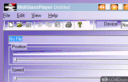 Screenshot of MidiGlassPlayer - User interface