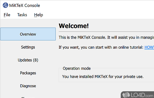 Create and edit TeX / LaTeX files - Screenshot of MiKTeX