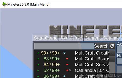 Unique set of features - Screenshot of Minetest