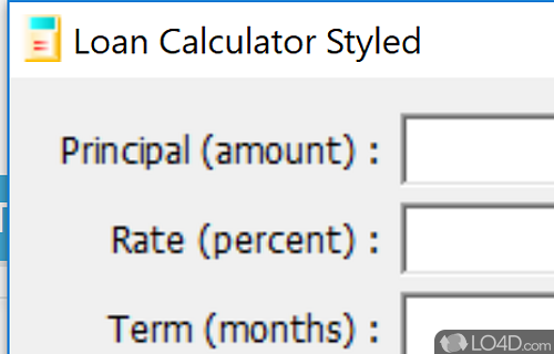 User interface - Screenshot of Mini Calculator