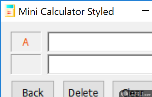 Desktop calculator with for basic mathemtical operations - Screenshot of Mini Calculator
