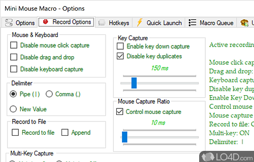 Intuitive user interface - Screenshot of Mini Mouse Macro