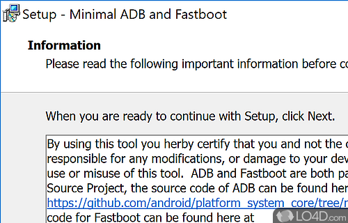 User interface - Screenshot of Minimal ADB and Fastboot