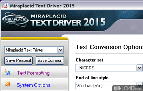 Miraplacid Text Driver Screenshot