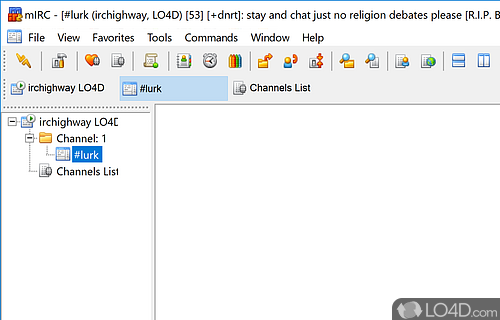 Chat with other people and participate in group discussions - Screenshot of mIRC