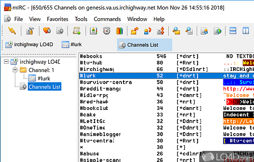 A popular Internet Relay Chat client used by millions of people - Screenshot of mIRC