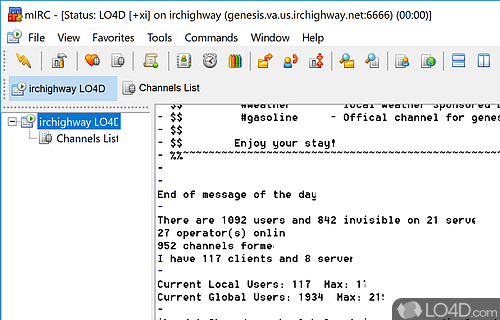 Popular chat program - Screenshot of mIRC