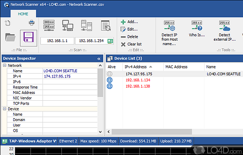 Keep a close eye on the network you are administrating - Screenshot of MiTeC Network Scanner