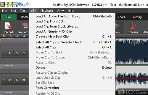 User interface - Screenshot of MixPad