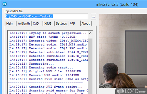 MKV2AVI screenshot