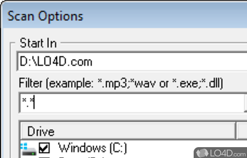 User interface - Screenshot of MMD DupFinder