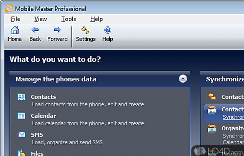 Screenshot of Mobile Master - Supporting nearly every mobile phone or smartphone out there, this powerful app lets you smoothly synchronize device and PC