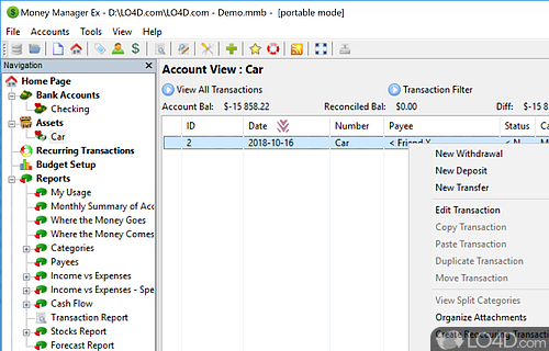 Money Manager Ex Portable screenshot