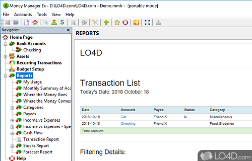 Money Manager Ex Portable screenshot