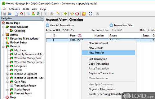 Money Manager Ex Portable screenshot