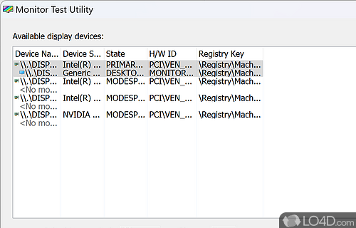 Test display monitor for various patterns and motion parameters - Screenshot of Monitor Test Utility